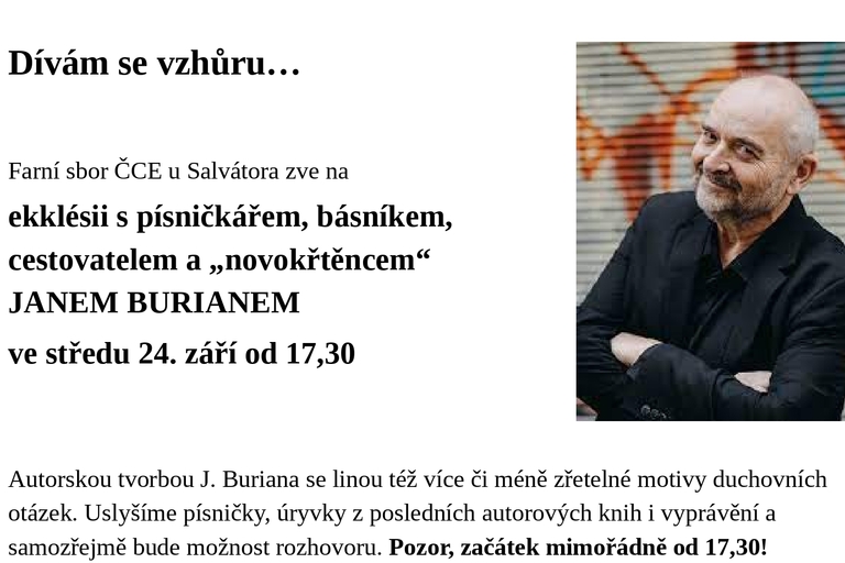 Ekklésie s Janem Burianem, 24.9.2025 Salvátor