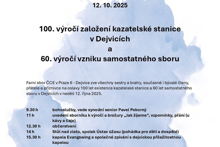 Oslava výročí Dejvického sboru, 12.10.2025