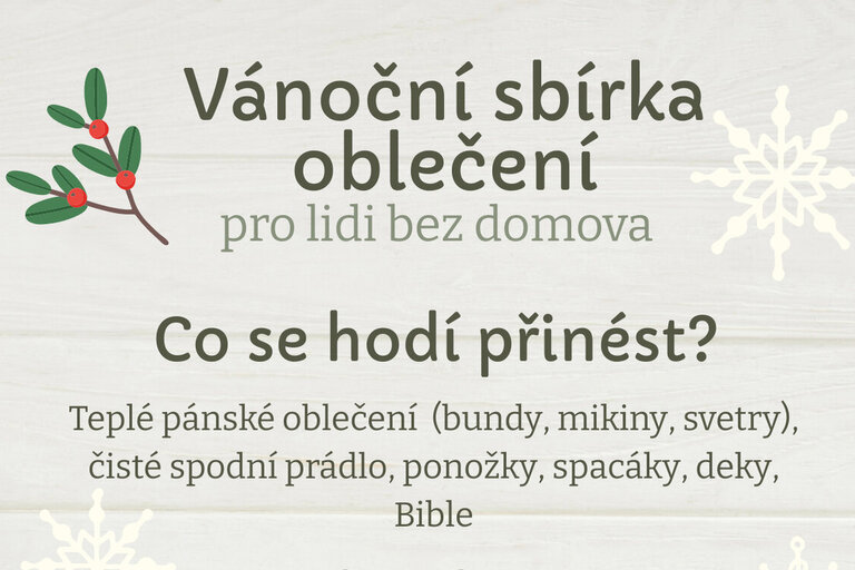 Vánoční sbírka oblečení pro lidi bez domova, Strašnice