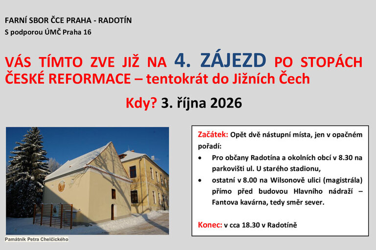Po stopách české reformace IV, zájezd 3. 10. 2026
